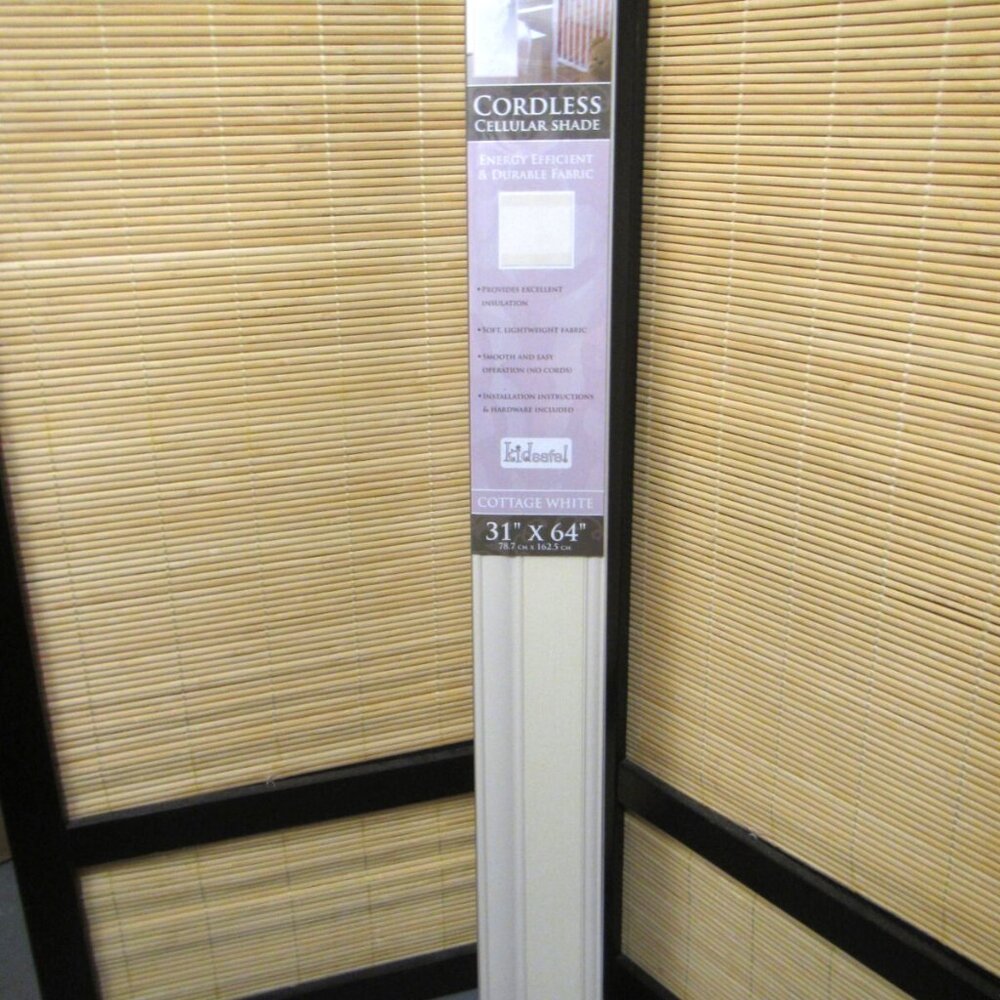 Nien Cordless Cellular Shade Blinds, Cottage White, 31" x 64"